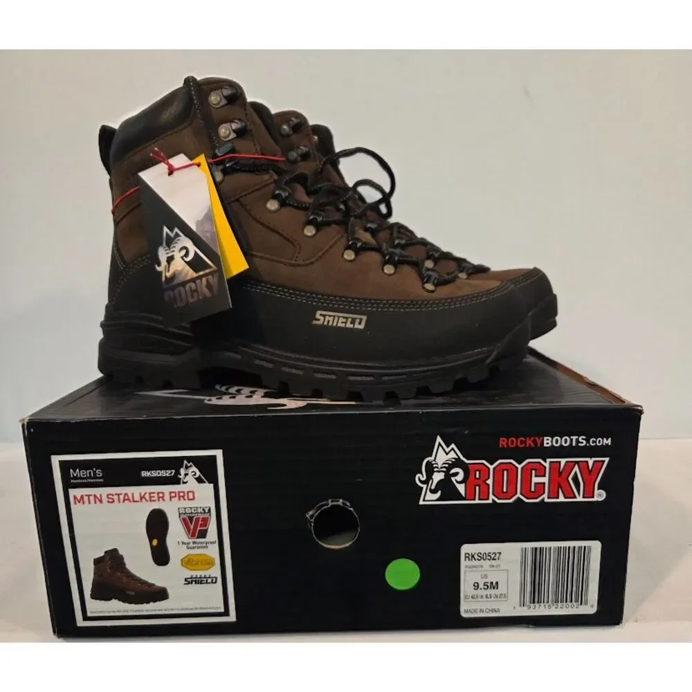 Rocky MTN Stalker Pro Waterproof Hunting Boots Vibram Shield Size 9.5 M